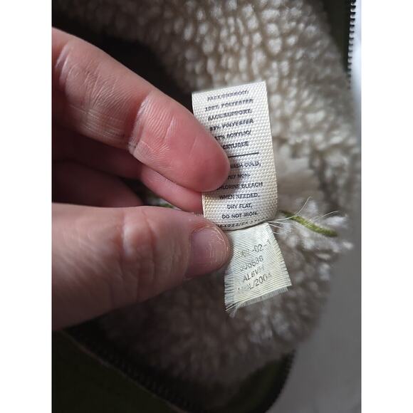 VTG 2004 Y2K Green Faux Suede Sherpa Lined Bucket Shoulder Bag Purse Preppy Prep - Picture 6 of 7